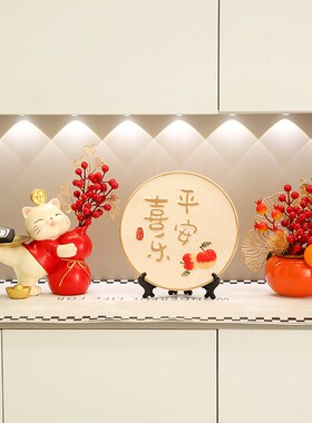 新品新房装饰品招财猫摆件入户鞋柜玄关钥匙O收纳乔迁新居布置装
