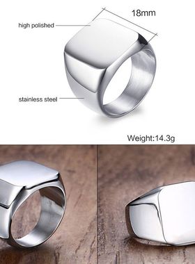 极速Vnox Retro Initials Signet Ring for Men 18Rmm Bulky Heav