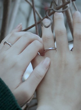 极速归素莫比乌斯环戒指情侣纯银一对小众设计男S女款活口简约轻