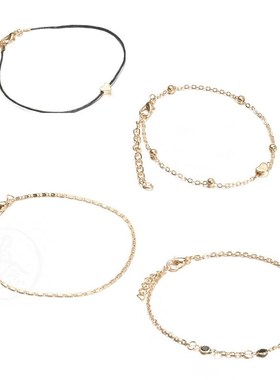 极速。Jewelry fashmion love rope wearing black Turquoise 4-p