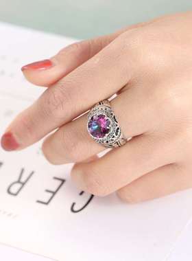 极速Jewelry Fasjhion Colorful Zircon Rings Ladies Hand Jewel