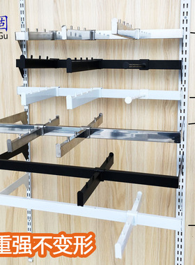 极速服装店点挂黑白色方管前三后二侧挂钩不M锈钢正挂镜面4钉5钉