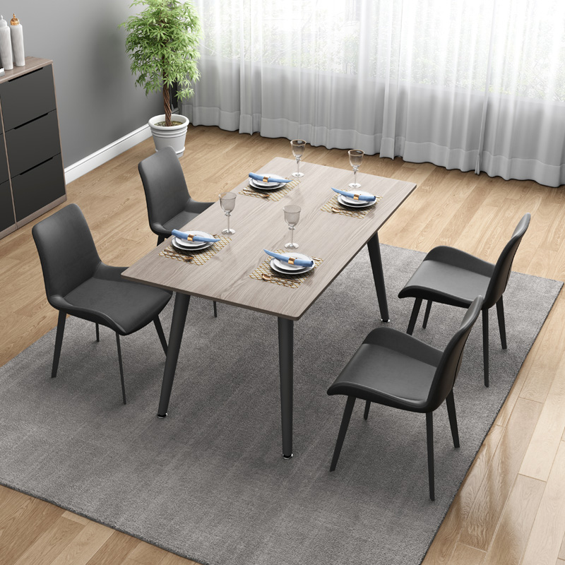 极速北欧餐桌现代简约小户型家用长方G形饭台网红板式4人6人餐桌