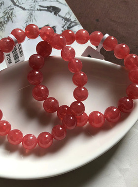 极速天然红纹石手链招爱情正桃花婚姻旺夫K冰种阿根廷手串单圈水