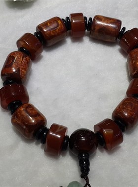 极速天然巴西玉髓k仿古纹 古拉 天眼 玛瑙 路路通 三通 手錬手串