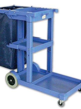 极速新款蓝色清洁保洁多功能垃圾手推车塑料客P房酒店收集布草平