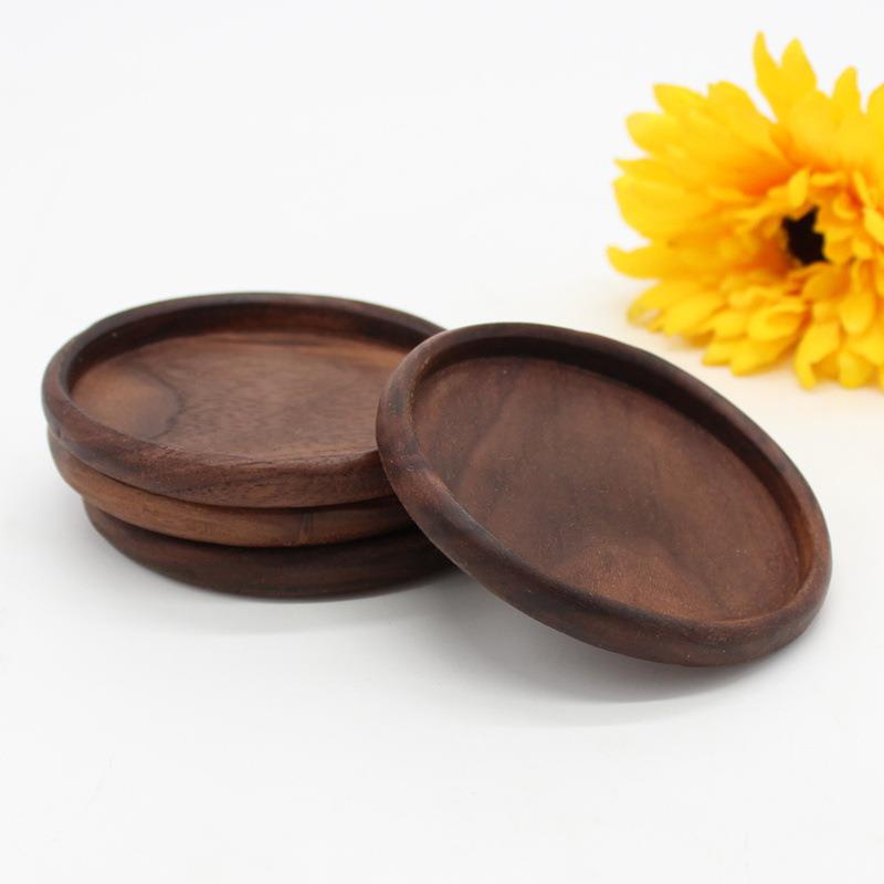 厂家杯垫 日式隔热垫 餐桌垫 黑胡桃木制杯垫 木质杯垫