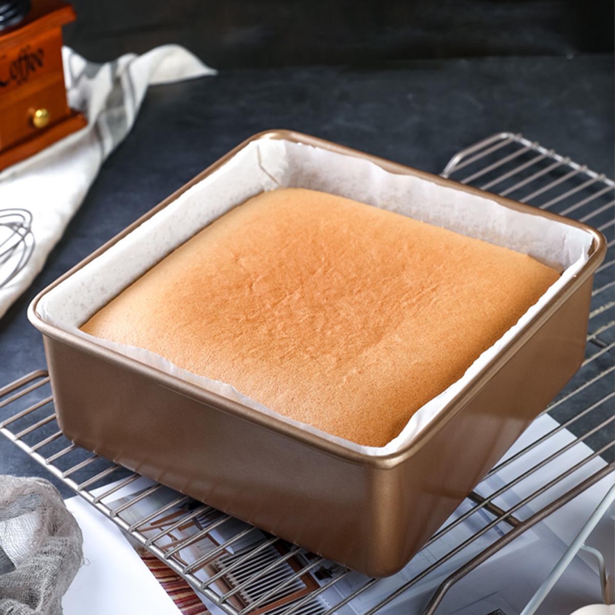 7寸8寸正方形古早蛋糕模具 加高加厚雪花酥不沾多用面包烤盘磨具