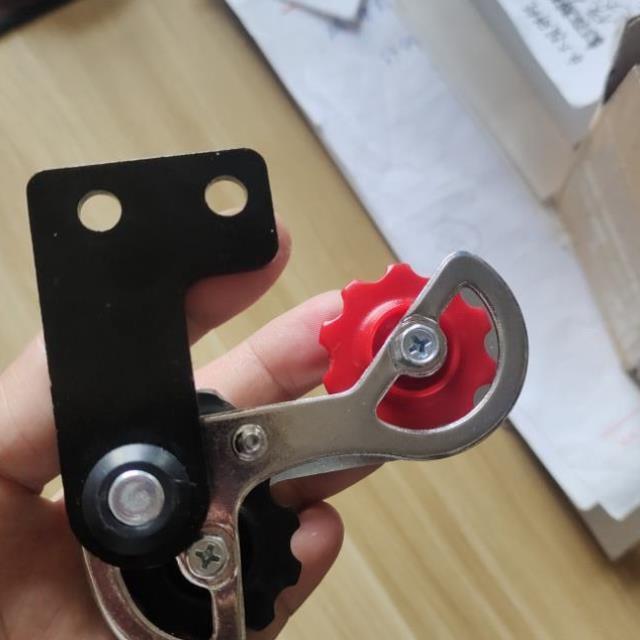 自行车单速涨紧轮防掉链后拨三轮车紧链器拉紧器改装双人自行车