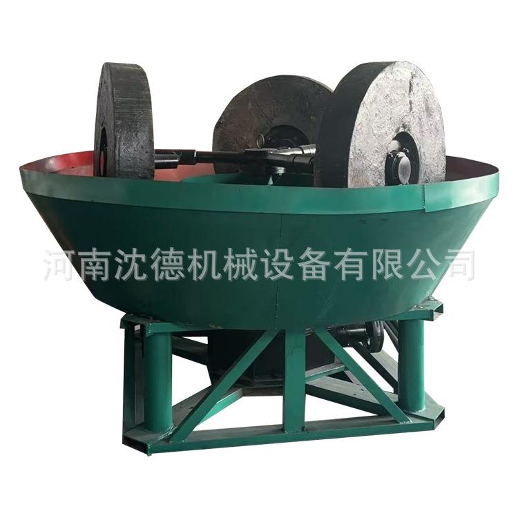 湿式双轮选金设备碾金机7.5kw圆盘式研磨机矿用物料三轮湿碾设备