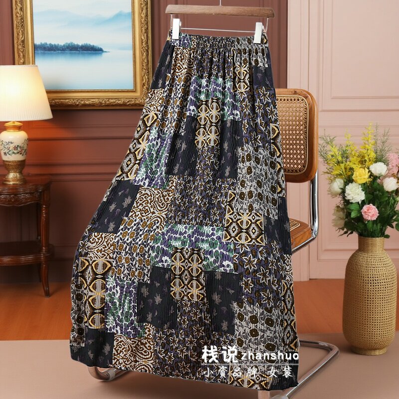 夏天流行爆款复古碎花半身裙