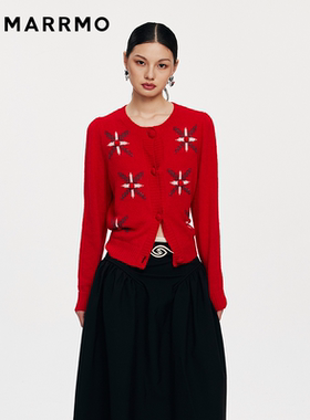【明星艺人同款】MARRMO/马髦冬季新款中式高级羊毛开衫上衣女