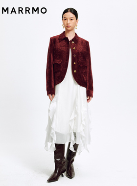 MARRMO/马髦2025年秋季新款异域异形扣高级老钱风马术时装外套女