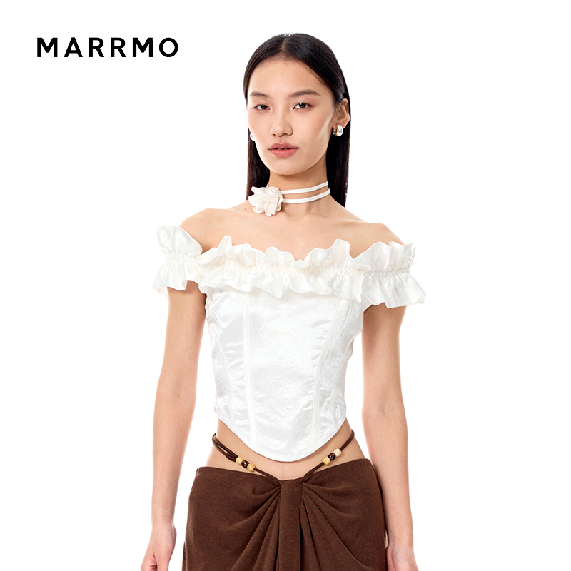 MARRMO/马髦夏季新款一字肩上衣