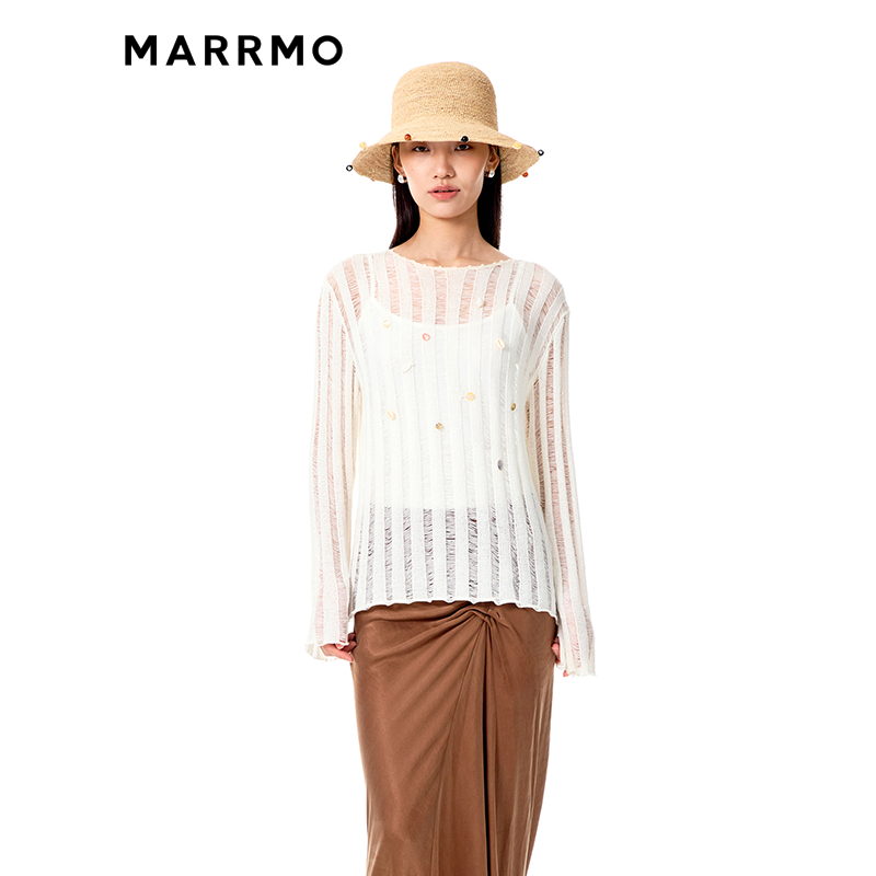 MARRMO/马髦新款镂空针织套头衫