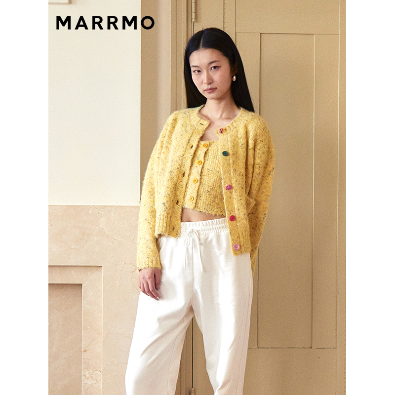 MARRMO童趣纽扣装饰环保纱线毛衣