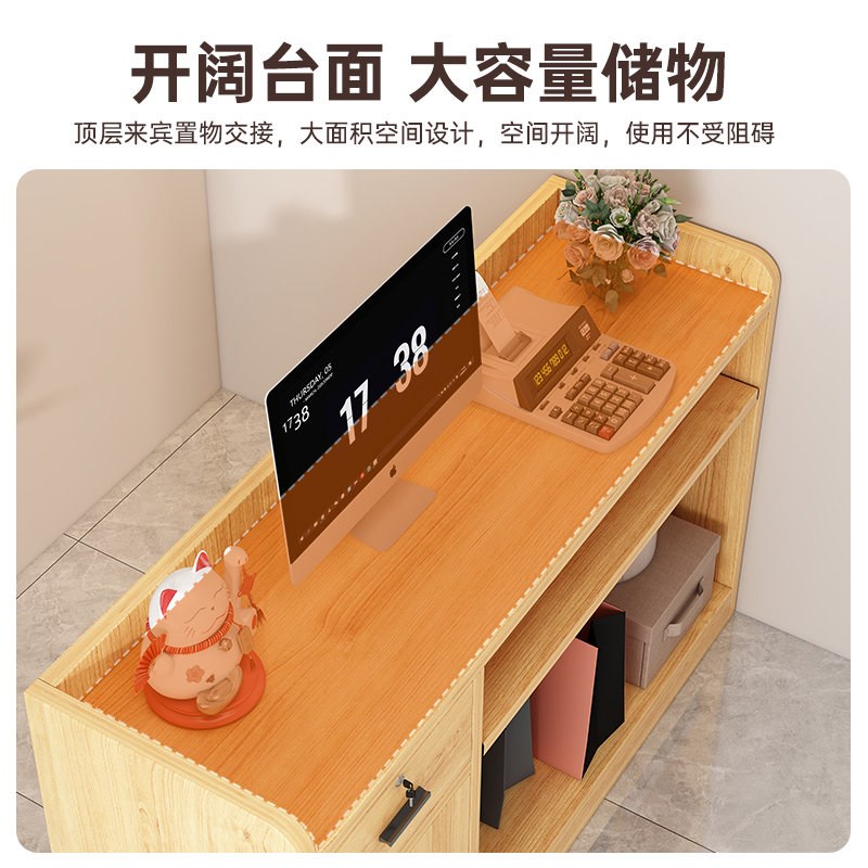 收银柜台店铺小型吧台桌商用餐饮收银桌迎宾服装店柜台美发店前台