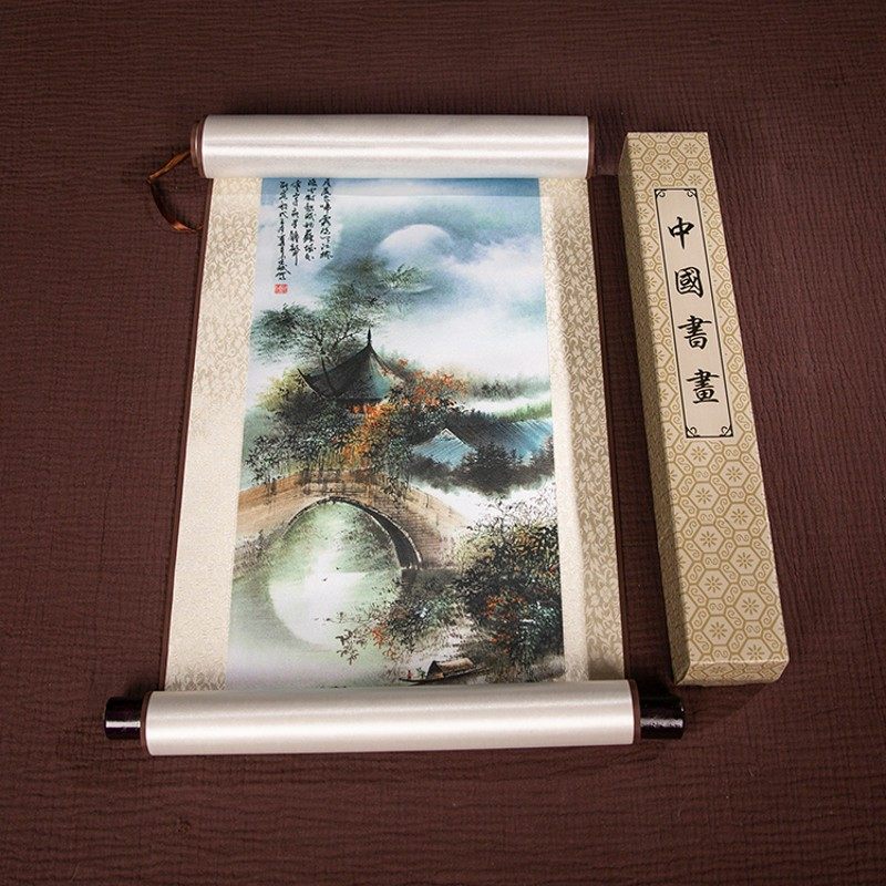 中国特色传统工艺品中国风丝绸画轴挂画出国留学商务送老外礼品