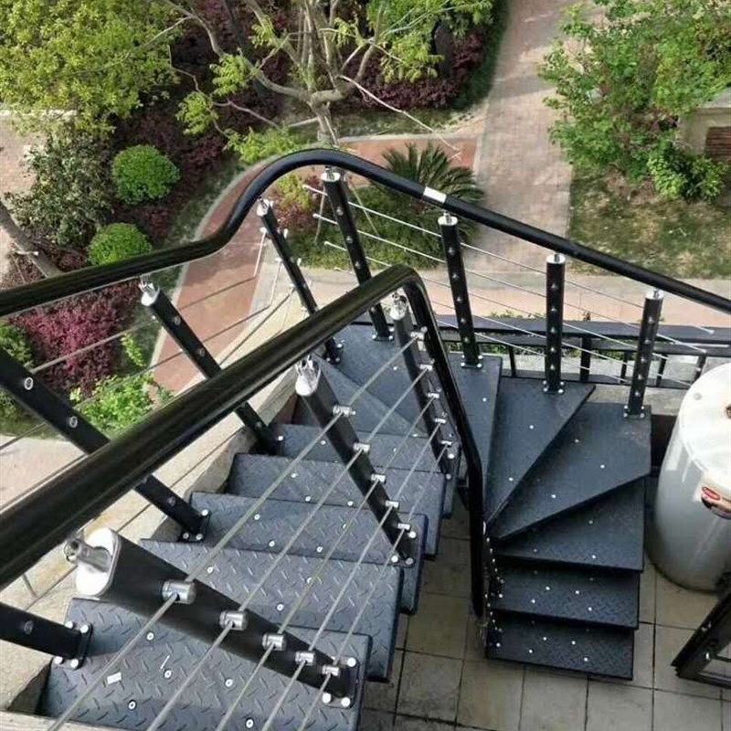 旋转楼梯钢制踏步 家用防滑室外楼梯 整体安装复式楼梯 直梯加厚