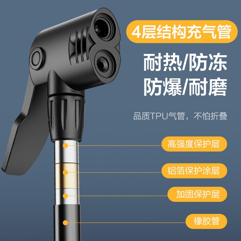 自行车打气筒高压家用电动电瓶摩托车通用篮球充气泵单车汽车用简