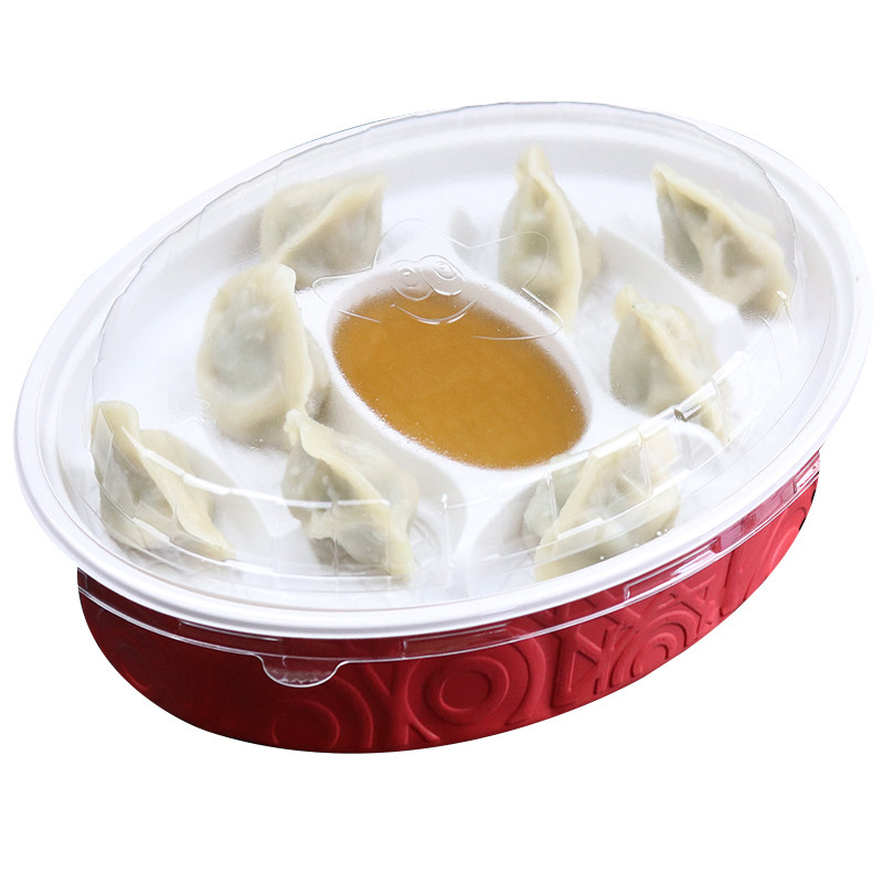 一次性饺子盒喜家德饺子打包盒熟饺子外卖双层高档分隔冻饺子餐盒
