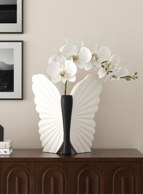 艺术蝴蝶花瓶摆件创意客厅插花器电视柜玄关柜装饰品高级感中古风