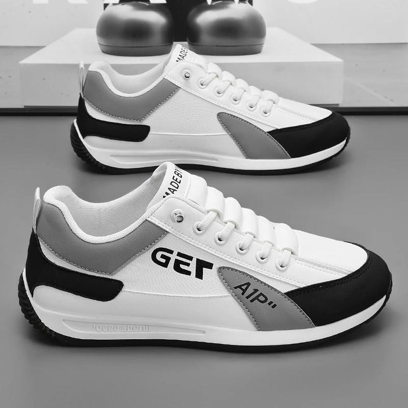 潮皇男鞋男鞋2025秋季休闲皮面阿甘G鞋耐磨防滑软底增高板鞋流光