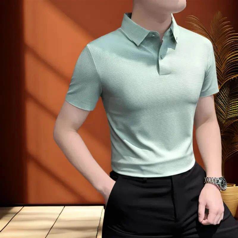 蕉幻伊明配饰专卖8弹力Polo衫男款爆款商务休闲男装透气男短袖t恤