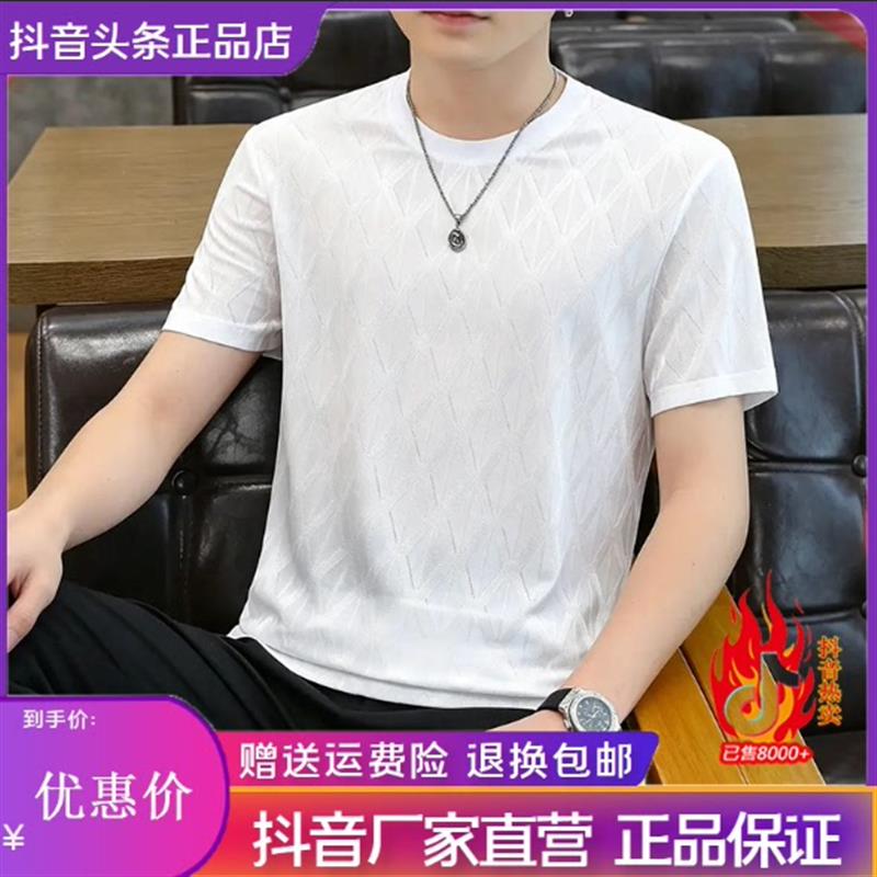 师凯服饰Amphelisia2026新款冰丝男士短袖潮流韩版休闲T恤高级感