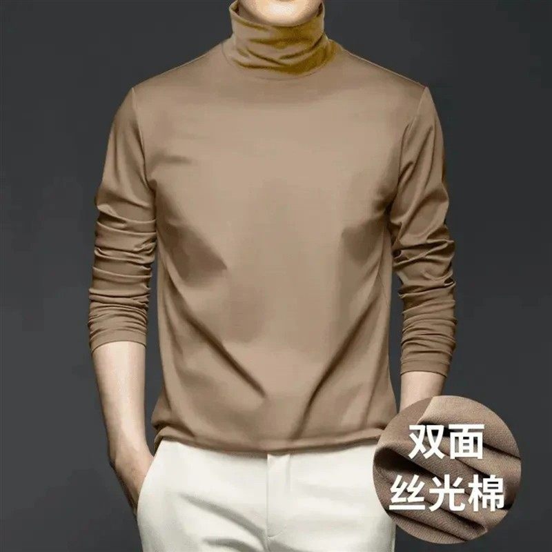 洪启轻奢男装秋冬液氨丝光棉全高领打底衫男棉质内搭修身弹力卫衣,运动服/休闲服装,健身套装,淘宝优惠券,粉丝福利购,淘宝优惠卷