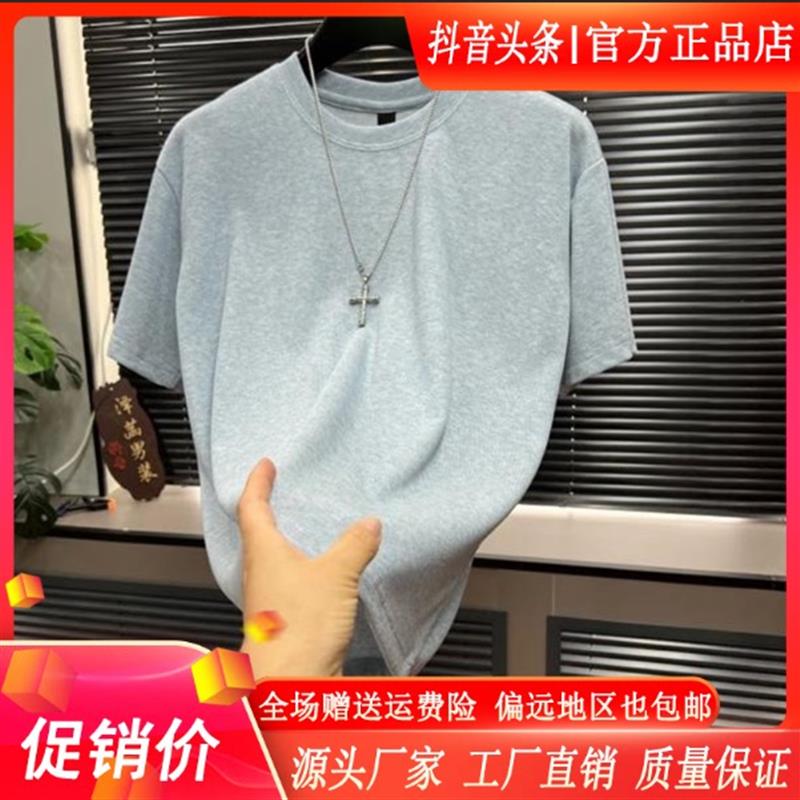 枫善服饰Amphelisia/早秋新款轻奢老钱风男士透气时尚短袖T恤上衣