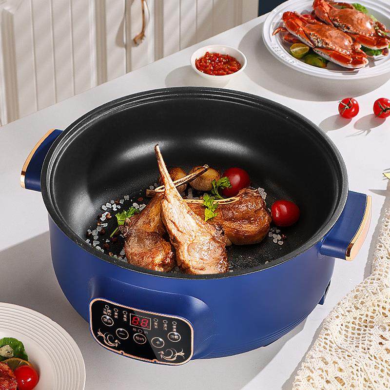 32CM大容量五层蒸格电锅多功能不锈钢电蒸锅电炒锅火锅家用蒸馒头