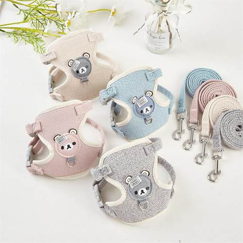 亚麻胸背带猫咪牵引绳轻便舒适溜猫绳成猫幼猫防丢牵引绳牵引带