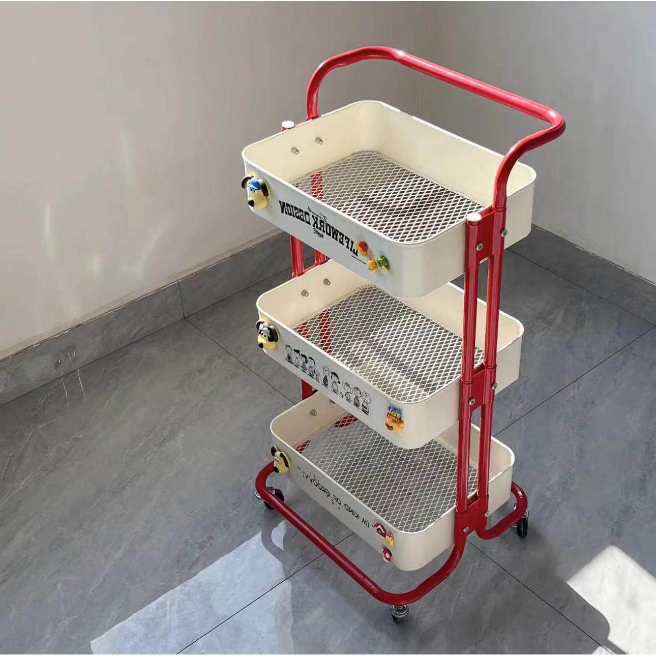零食收纳小推车落地多层可移动客厅厨房置物架宿舍美甲工具收纳架