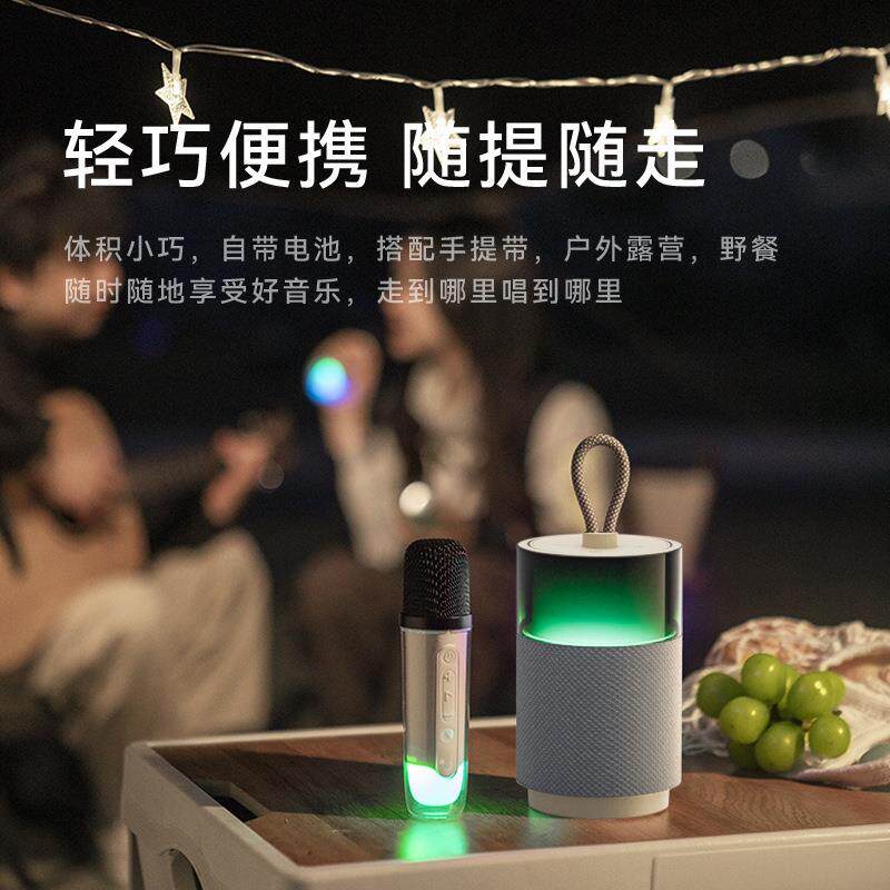 LEnRuE/蓝悦 A18新款蓝牙音箱无线K歌音箱户外便携带麦克风唱歌RG
