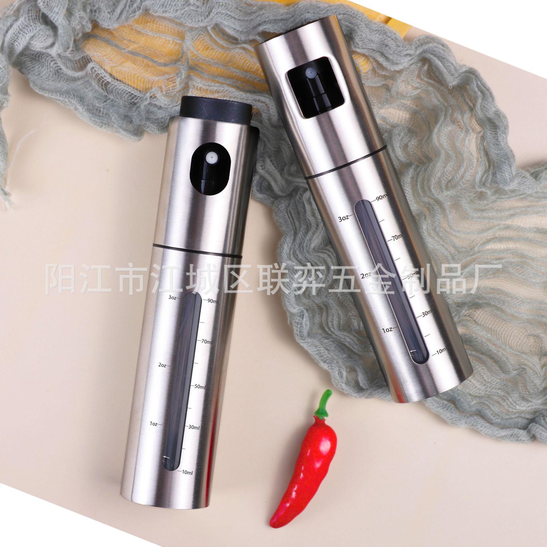 厂家直供不锈钢喷油壶不锈钢喷油瓶按压式喷油壶可视刻度喷油瓶
