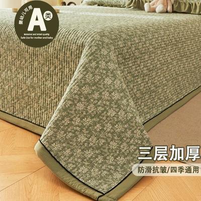 春秋榻榻米床盖单件夹棉炕单毯四季通用双面加厚床单三件套高级感
