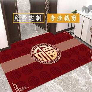 2024新年入户门地垫进门脚垫地毯大门口门外家用入门红色喜庆门垫