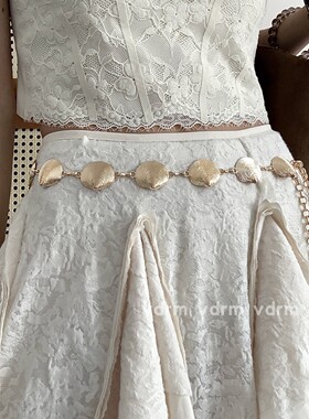 VDRM波西米亚金属腰链女花朵链条腰带高级感配裙子汉服小众设计感