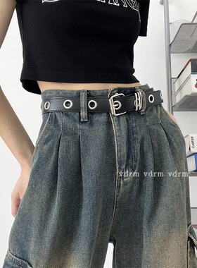时尚美式网红全孔皮带女朋克