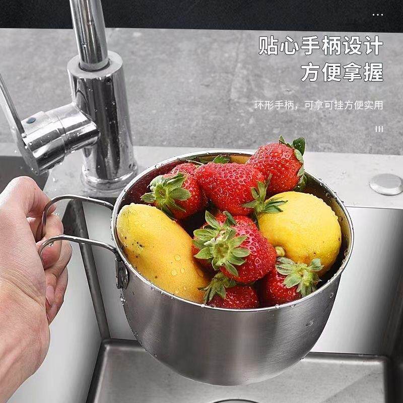 不锈钢厨房水槽挂式沥水篮洗菜多功能蔬果篮收纳筷勺篮大号分离器