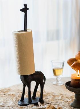 家居饰品摆件阳台客厅卧室装饰铸铁工艺品长颈鹿创意欧式美式花园