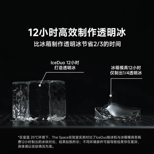 IceDuo透明冰制冰机家用小型免切割方冰球冰威士忌冰制冰机标准版