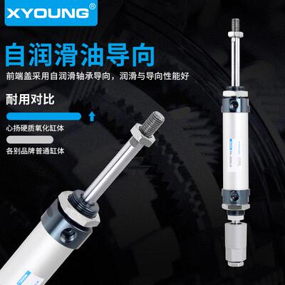 XYOUNG气动行程可调迷你气缸MALJ25X100-50-S铝合金带磁迷你气缸