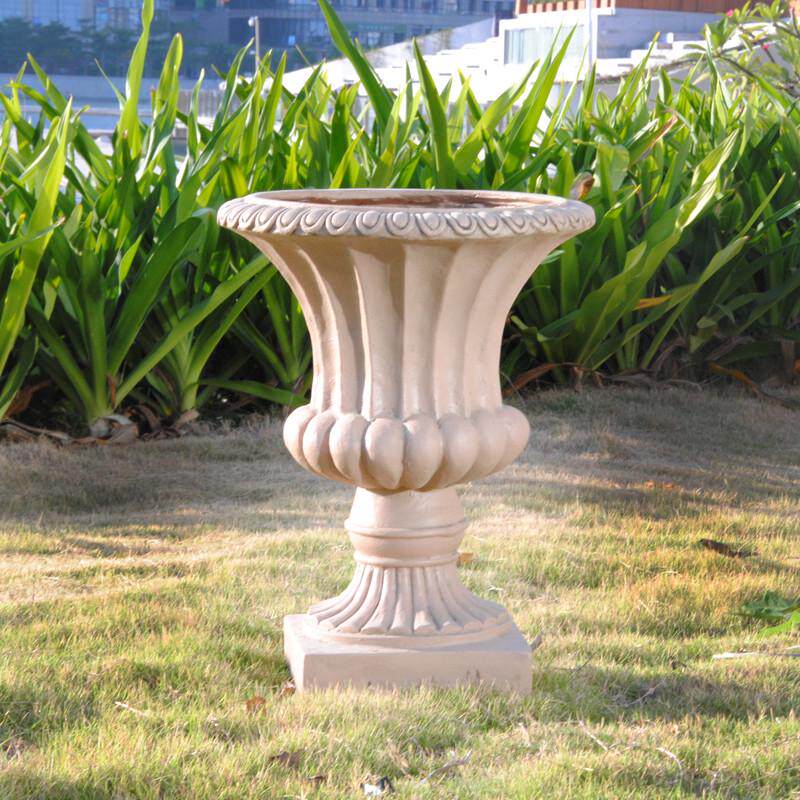 树脂罗马花盆欧式花园落地花器户外黑色庭院装饰别墅门口复古摆件