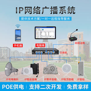 IP网络4G户外POE音柱箱响号角喇叭校园景区农村广播系统防水智能