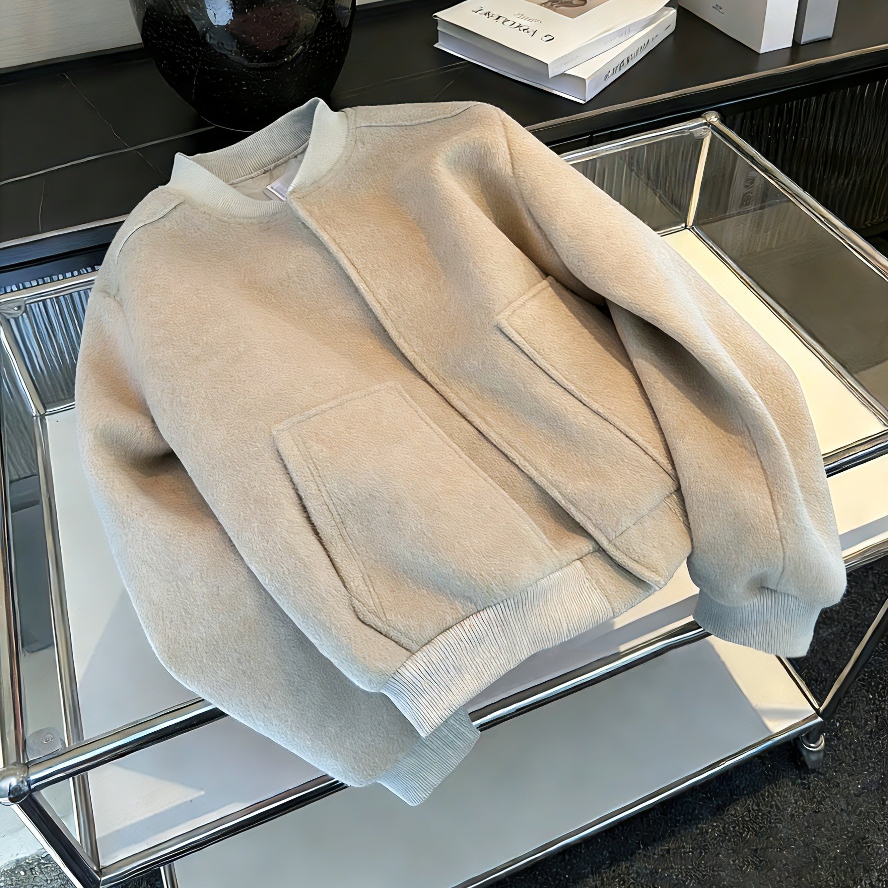 高级感复古别致棒球领毛呢外套女秋冬小个子洋气休闲百搭短款上衣,女装/女士精品,短外套,淘宝优惠券,粉丝福利购,淘宝优惠卷