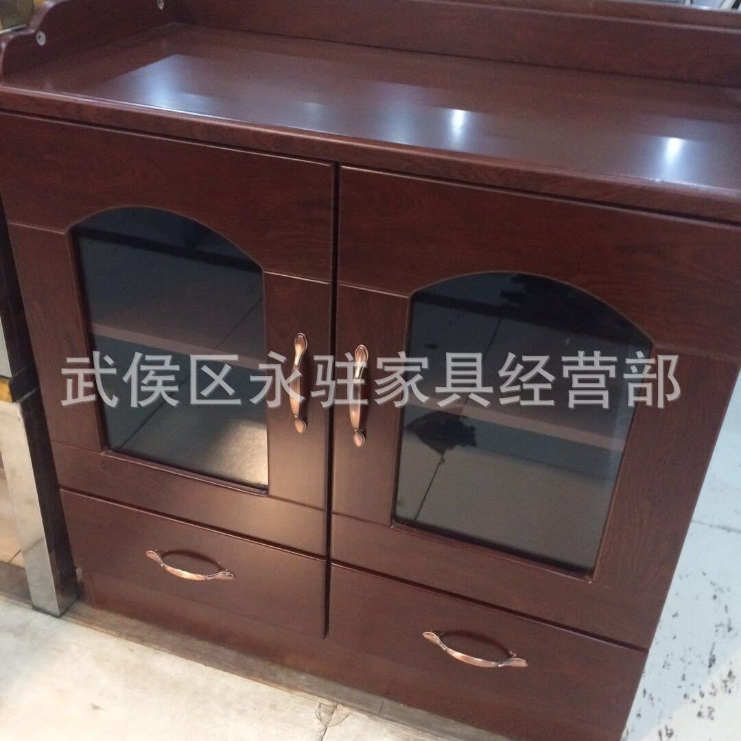 厂家直供批发办公桌子2025新款主管桌中纤板帖木纹纸茶水柜