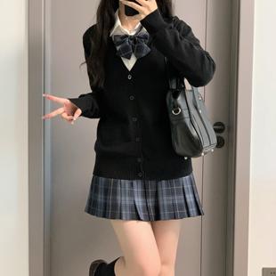 校供感上衣学院风外套女春秋季 制服套头针织衫 毛衣套装 原创jk开衫