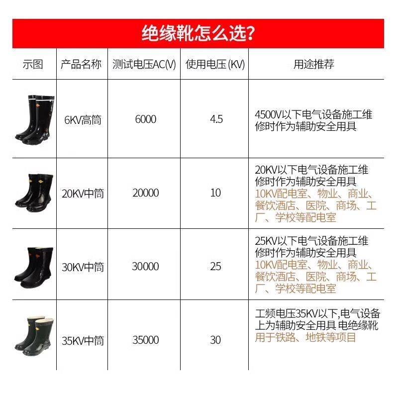 电工鞋绝缘鞋25kv高压10kv绝缘雨靴国家电网35kv电力高筒雨鞋男
